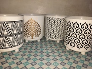 NEW &amp; BIG printed design pots for plants (LARGE 9x9.5 inches) - 135pesos each - paso - plant pot