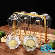 Bộ 6 Ly Thuỷ Tinh Kim Cương Lục Giác Chịu Nhiệt Deli 320ML Diamond Shape Wiskey Glass Deli ES5361-2