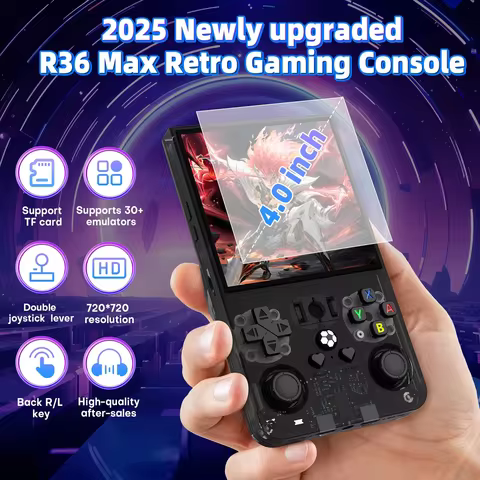 R36 Game Console MAX 4.0 Inch IPS Screen Retro Games Console 128GB Linux System 4000mAh Battery R36M