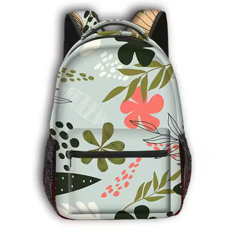 Backpacks 3D Printed Trendy Popular Funny Flowers leaves student Bookbag Notebook Backpacks 3D Print