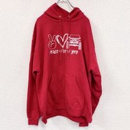 二手 Champion JEEP 紅色衛衣/連帽衫， XL 碼