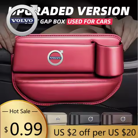 Hub Caps Multifunction Car Seat Gap Organizer Storage Box Pocket For Volvo XC-Classic V60 V40 XC90 S