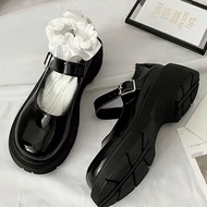 Japanese High Quality Mary Jane Small Leather Shoes Black School Shoes for Ladies with JK