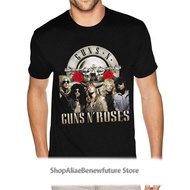 cotton t shirt Custom Guns N Roses T-Shirts For Men Bespoke Short Sleeved Pure Round Neck Tee