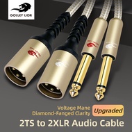 GOLLEY LION Dual 3-Pin XLR เพื่อคู่ตัวผู้6.35มม. 1/4สายเคเบิลเสริมไมโครโฟนเดี่ยว2 X XLR ถึง2X6.35มม.