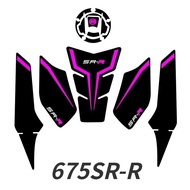 675SR-R Modified Anti-Slip Fuel Tank Sticker, 675SR Motorcycle Fuel Tank Cap Anti-Scratch Film