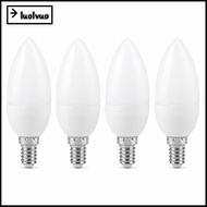 LUOLVUO 4 Pack LED Candle Bulb, E14 B11 LED Bulb, Retro Style 3W AC 85-265V Flame Shape Candelabra L