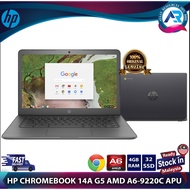 HP CHROMEBOOK 14A G5 AMD A6-9220C APU (2 CORES) WITH RADEON R5 GRAPHICS, 4GB RAM, 32GB SSD, WIFI, W 
