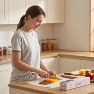 Disposable kitchen cutting board | Easy to use flexible cutting board 11.8 inches x 16 feet, built-i