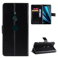 Luxury Crazy Horse PU Leather Casing Sony Xperia XZ3 H9436 H8416 H9493 Flip Cover Lanyard Card Holde