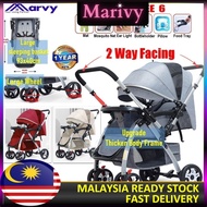 (1YR WRTY) 2 Two Way Facing Lightweight HY6601 Baby Stroller Prams Enlarge Wheel Adjustable Backrest