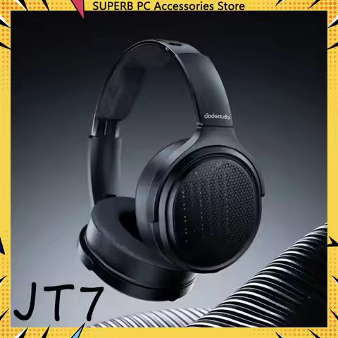 FiiO JT7 Over-Ear Planar Magnetic Audiophile Headphones Planar Driver design,Adjustable Headband,4.4