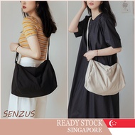 [SG SELLER] Ulzzang Korean Nylon|Canvas Crossbody bag Large Capacity Tote Bag Student Shoulder Bag F