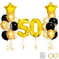 25pcs Gold Black Mixed Balloons 50th Birthday Party Decoration 50 Years Old Man Woman Birthday Decor
