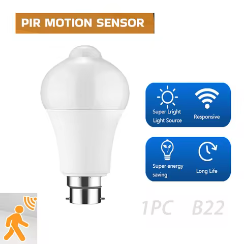 1pc PIR Motion Sensor Light Bulbs B22 6W 9W 12W 15W 18W 20W LED Lamp Auto Smart Infrared LED Bulb En