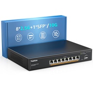 YuanLey 9 Port 2.5G PoE Switch Unmanaged, 8 x 2.5G Base-T PoE Ports, 10G SFP, IEEE802.3af/at, 120W, 