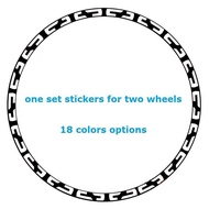 Two Wheels Sticker Set Chain Style For Mountain Bike Bicycle Rim Reflective MTB Race