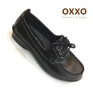 OXXO  รองเท้าคัชชูส้นเตี้ย รองเท้าเพื่อสุขภาพหนังนิ่ม ส้นเตารีด ใส่ง่าย สบายเท้า X11709