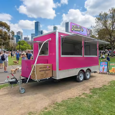 Best Selling Mobile Food Trucks United States Standard Custom Service 4M Black Fast Food Truck With 