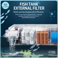 3-5 Grids Aquarium Filter Box Fish Tank Filter Box With Water Pump, Low Water Filter Pump