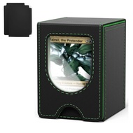 Hot Leather 100+ Card Storage Box for Trading Card Game TCG Organizer Box with Dividers RC-FUN200