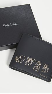 超限定 ! Paul Smith 12生肖庚子金鼠 ! 義大利製~頂級牛皮中短夾~only One