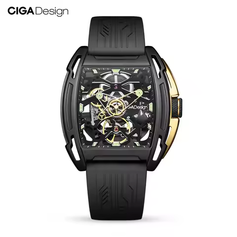 CIGA Design Automatic Skeleton Watch Men Z Series Exploration Black Luminous Mechanical Wristwatch S