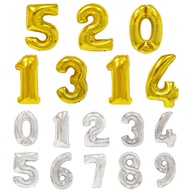 Number Gold Silver Aluminum Foil Balloon Series Decorative Shape 100cm Full of Air Height About 60cm