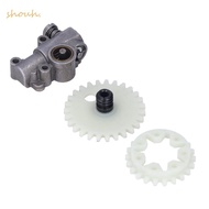 SHOUH Chain Saw Oil Pump, Silver Metal Oil Pump Gear, Easy to Install Round Compact Oil Pump Worm Ge