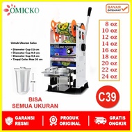 MESIN Omicko C39 Sealing Machine Cup Sealer Press Machine Plastic Cups oz12 to oz22