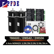 4Axis NEMA23 Stepper Motor Open Loop Stepper Motor 3N.m 3A DC Motor+Driver DM556/DM556/TB6600 for CN