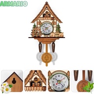 IARMARIOQR Wall Clock, Wooden Wall Mounted Cuckoo Clock,  Non Hourly Chime Retro Hanging Clock House