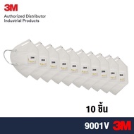 3M 9001V P1 หน้ากากป้องกันฝุ่นละออง พับได้มีวาล์ว ระบายอากาศชนิดสายคล้องหู