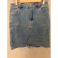 Jeans Skirt Short Men's Frayed H&M Second Hand Size Us8/EU36
