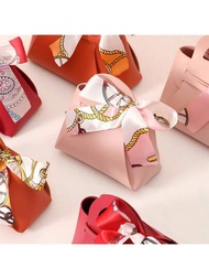 麂皮禮品袋帶蝴蝶結 - 適用於婚禮、糖果禮盒、迷你手提包、派對禮品袋