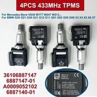 4PCS TPMS Tire Pressure Sensor 433MHz 36106887147 A0009052102 For Mercedes-Benz VS30 W177 W247 W213 