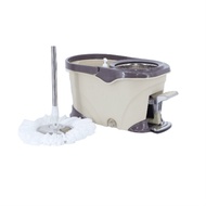 Global House ICLEAN ชุดม็อปปั่นถังสเตนเลส ขาเหยียบ ขนาด 27x48x27.5ซม ด้ามสเตนเลส สีกากี ZMP015-KHA ร