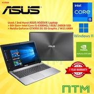 #1450  Used Asus X550VX 6th Gen Gaming Intel Core i5-6300HQ 8GB 240GB SSD Nvidia Geforece GTX950 2G 
