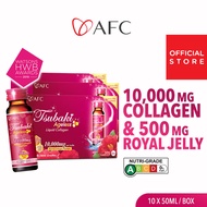 [3 Boxes] AFC Tsubaki Ageless Collagen Drink or Anti Aging Bright Glowing Radiant Hydrated Skin Fight Pigmentation &amp; Acne Scar - Best Absorption Marine Collagen Peptides + Royal Jelly • Peach Taste • Made in Japan • 50ml x 10