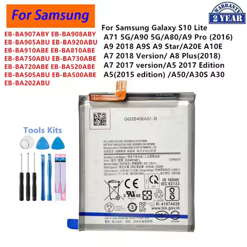 EB-BA907ABY EB-BA520ABE Battery For Samsung Galaxy S10 Lite A71 5G A90 A80 A9S A20E A10E A7 A8 Plus 