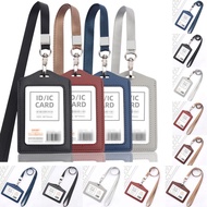 Brain Cover Music Camp Leather Case Hanging Card Holder Genuine Employee Name Tag Document Envelope