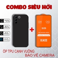 TPU case, 21D tempered glass Vivo V27E, V27 5G, V27 Pro TPU square border | Phone accessories