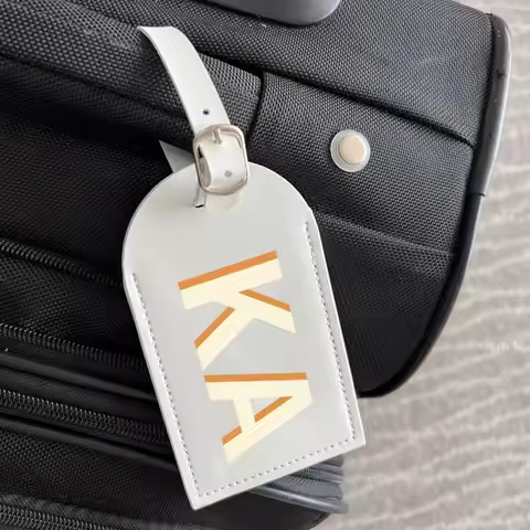 Customized Name Initial Suitcase ID Tag, Personalized 3 Colors Purple Light Blue White, Airport Trav