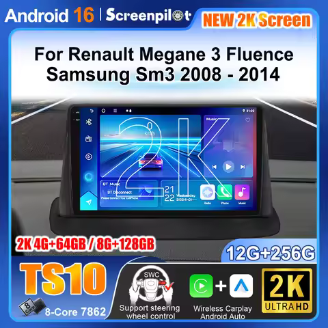 Android16 For Renault Megane 3 Fluence Samsung Sm3 2008 - 2014 Car Stereo Radio Multimedia Player Gp