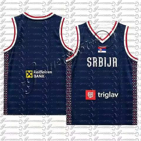 Unisex Breathable Quick Dry Basketball Jersey Srbija 15 Jokic Cheap High Quality Outdoor Sportswear 