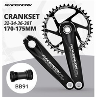 RACEWORK GXP Crankset 170mm 32/34/36/38T 8-11speed Narrow Wide MTB Bike Crank Set For SRAM SHIMANO