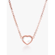 925 Rose Gold White Heart Necklace