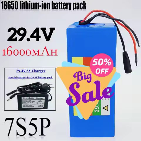 New 18650 7S5P lithium-ion battery is used for scooters and electric wheelchairs, 29.4V, 16ah, BMS