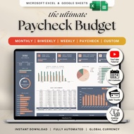 Paycheck Budget Spreadsheet Weekly Budget Google Sheets Biweekly  Monthly Financial Planner Debt Exc