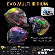 SG Seller 🇸🇬 PSB APPROVED Evo RS9 Multi Iridium (SPECIAL EDITION) open face motorcycle helmet with sun visor